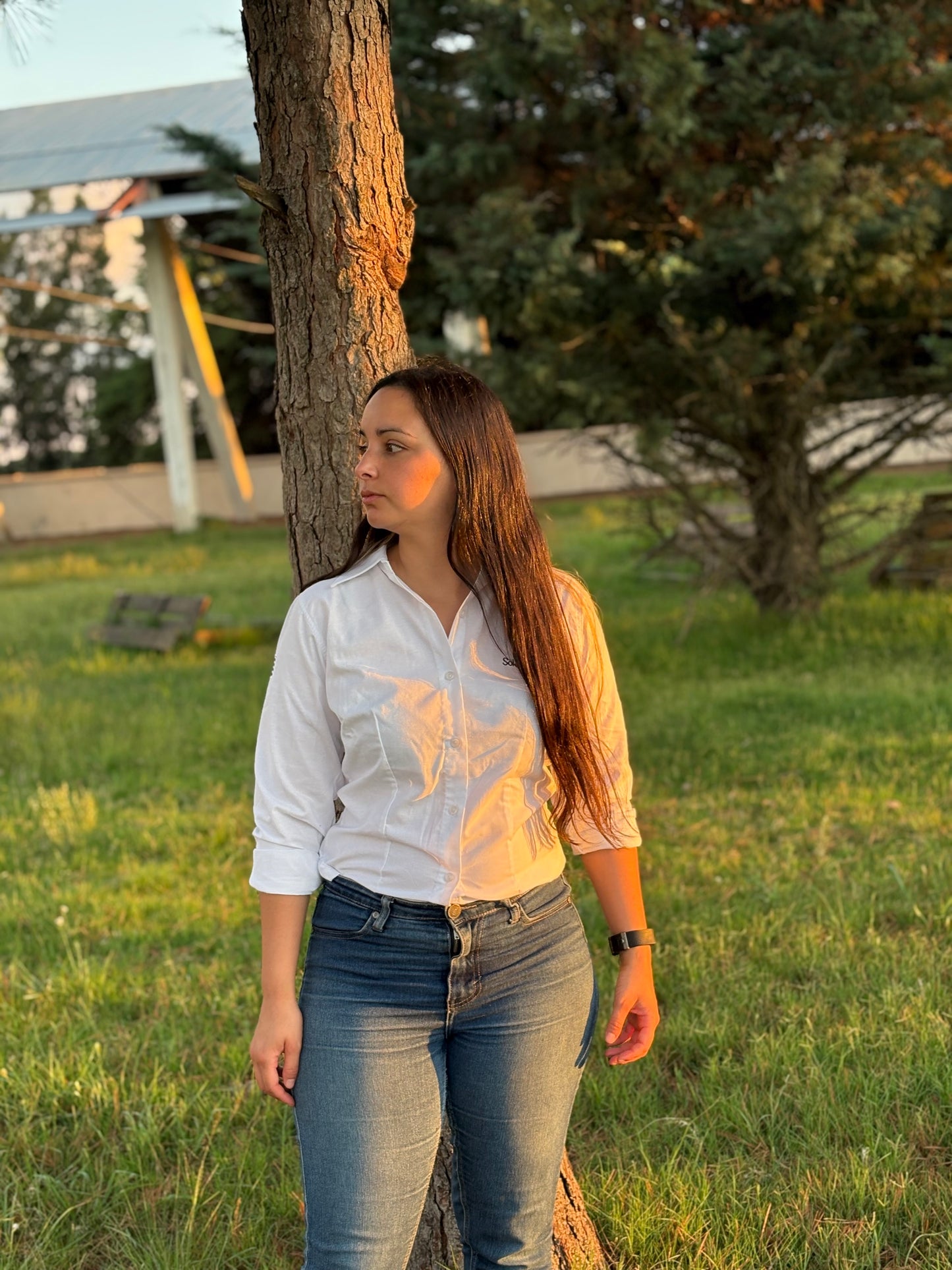 Camisa Dama Oxford Blanca